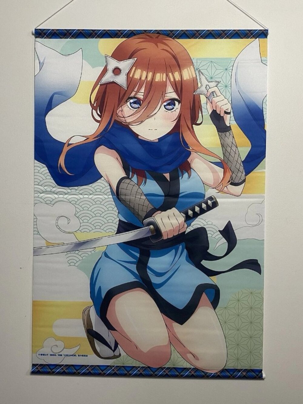 Quintessential Quintuplets Miku Nakano Samuari Scroll Tapestry Seasonal Plants